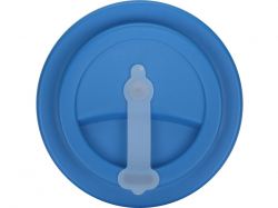 Пластиковый стакан Take away с двойными стенками и крышкой с силиконовым клапаном, 350 мл, белый/голубой