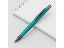 Ручка металлическая soft touch шариковая «Tender», бирюзовый