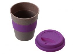 Стакан с силиконовой крышкой "Cafe", фиолетовый