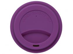 Стакан с силиконовой крышкой "Cafe", фиолетовый