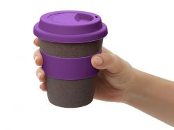 Стакан с силиконовой крышкой "Cafe", фиолетовый