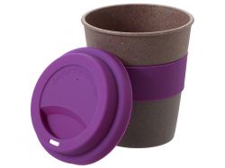 Стакан с силиконовой крышкой "Cafe", фиолетовый
