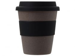 Стакан с силиконовой крышкой "Cafe", черный