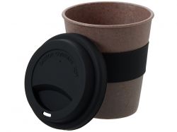 Стакан с силиконовой крышкой "Cafe", черный