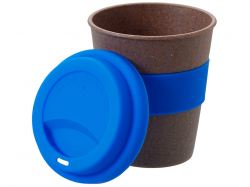 Стакан с силиконовой крышкой "Cafe", синий
