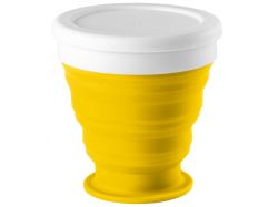 Складной стакан с крышкой Astrada, желтый