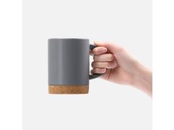 Кружка с пробковой подставкой Corky, серая