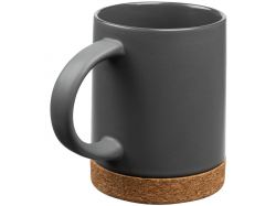 Кружка с пробковой подставкой Corky, серая