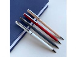 Ручка шариковая автоматическая BrunoVisconti® "PALERMO" цвет корпуса белый, soft-touch, 0.7 мм