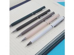 Ручка шариковая автоматическая BrunoVisconti® "PALERMO" цвет корпуса белый, soft-touch, 0.7 мм