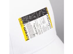 Бейсболка Canopy, белая с темно-синим кантом