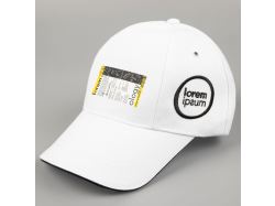 Бейсболка Canopy, белая с темно-синим кантом