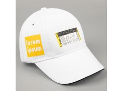 Бейсболка Canopy, белая с темно-синим кантом