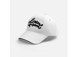 Бейсболка Canopy, белая с темно-синим кантом