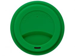 Стакан с силиконовой крышкой "Cafe", зеленый