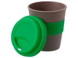 Стакан с силиконовой крышкой "Cafe", зеленый