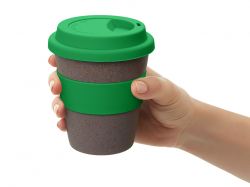 Стакан с силиконовой крышкой "Cafe", зеленый
