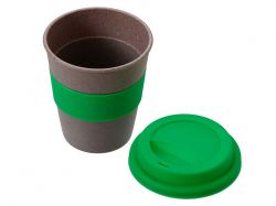 Стакан с силиконовой крышкой "Cafe", зеленый