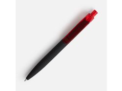 Ручка шариковая Prodir QS01 PRT-T Soft Touch, черная с красным