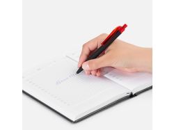 Ручка шариковая Prodir QS01 PRT-T Soft Touch, черная с красным