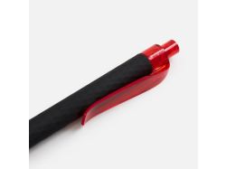 Ручка шариковая Prodir QS01 PRT-T Soft Touch, черная с красным