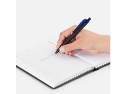 Ручка шариковая Prodir QS01 PRT-T Soft Touch, черная с синим