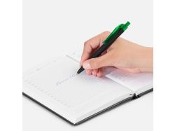Ручка шариковая Prodir QS01 PRT-T Soft Touch, черная с зеленым