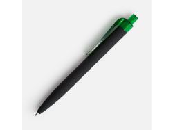 Ручка шариковая Prodir QS01 PRT-T Soft Touch, черная с зеленым