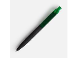 Ручка шариковая Prodir QS01 PRT-T Soft Touch, черная с зеленым