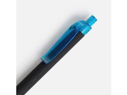 Ручка шариковая Prodir QS01 PRT-T Soft Touch, черная с голубым