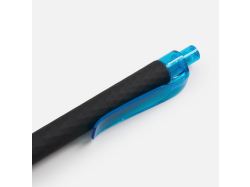 Ручка шариковая Prodir QS01 PRT-T Soft Touch, черная с голубым