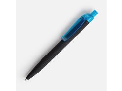 Ручка шариковая Prodir QS01 PRT-T Soft Touch, черная с голубым