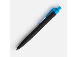 Ручка шариковая Prodir QS01 PRT-T Soft Touch, черная с голубым