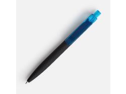 Ручка шариковая Prodir QS01 PRT-T Soft Touch, черная с голубым