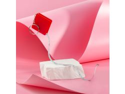 Брелок с рулеткой Square, ver.2, красный