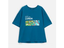 Футболка унисекс оверсайз Crosstown, бирюзовая (морская волна)