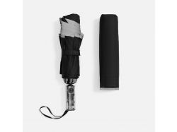 Зонт наоборот складной Futurum со светоотражающим кантом, черный