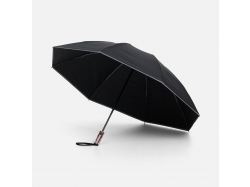 Зонт наоборот складной Futurum со светоотражающим кантом, черный