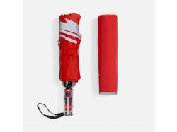 Зонт наоборот складной Futurum со светоотражающим кантом, красный