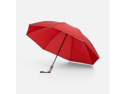 Зонт наоборот складной Futurum со светоотражающим кантом, красный