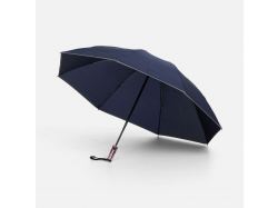 Зонт наоборот складной Futurum со светоотражающим кантом, темно-синий
