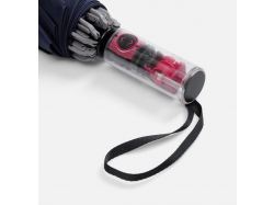 Зонт наоборот складной Futurum со светоотражающим кантом, темно-синий