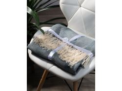 Плед «Сенеж», серо-синий