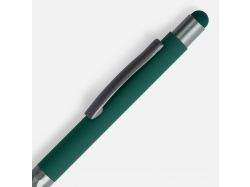 Ручка шариковая Digit Soft Touch со стилусом, зеленая