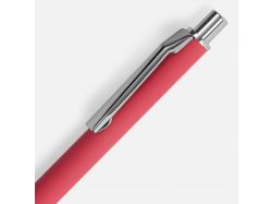 Ручка шариковая Lobby Soft Touch Chrome, красная