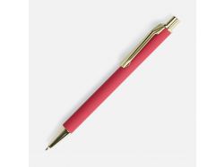 Ручка шариковая Lobby Soft Touch Gold, красная