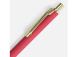 Ручка шариковая Lobby Soft Touch Gold, красная