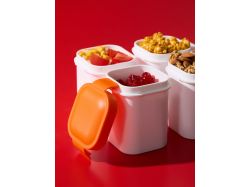 Ланчбокс для снеков Lunch Crunch, белый с оранжевым