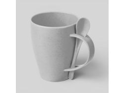 Пшеничная кружка Nina с ложкой, 300ml, серый Cool grey 7C