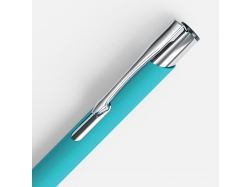 Ручка шариковая Keskus Soft Touch, бирюзовая